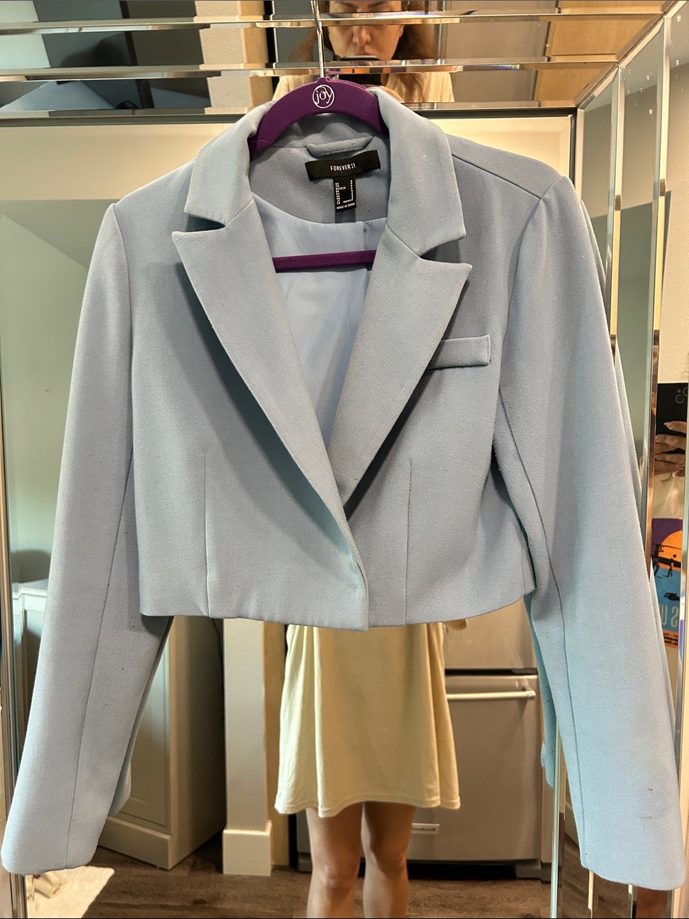 Forever 21 Powder Blue Cropped Blazer